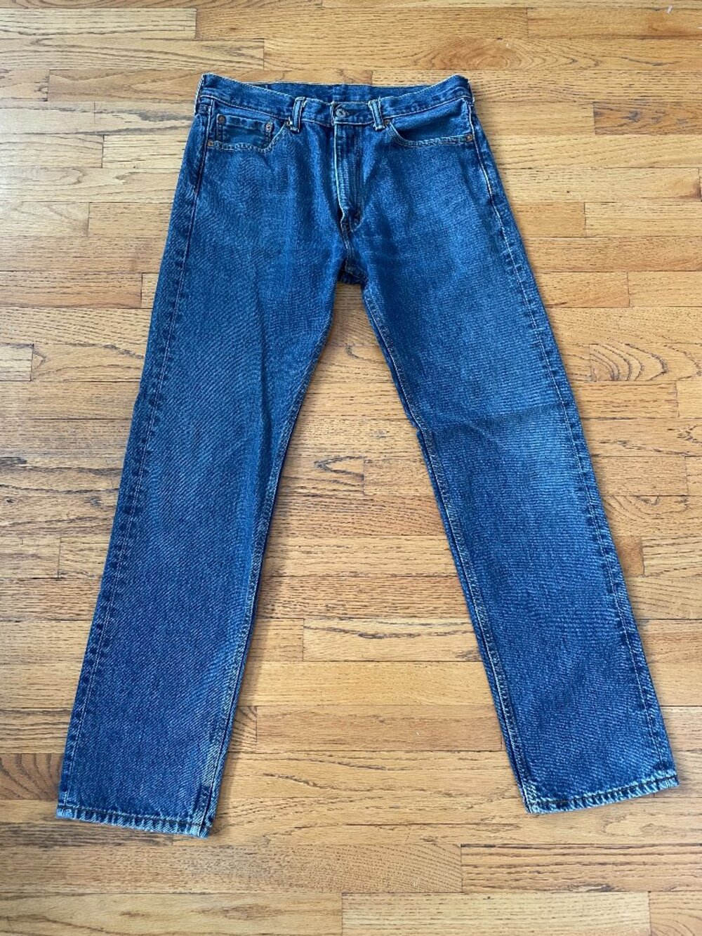 Levi's 505 Regular Fit Straight Leg Jeans 33x34 Medium Wash Denim
